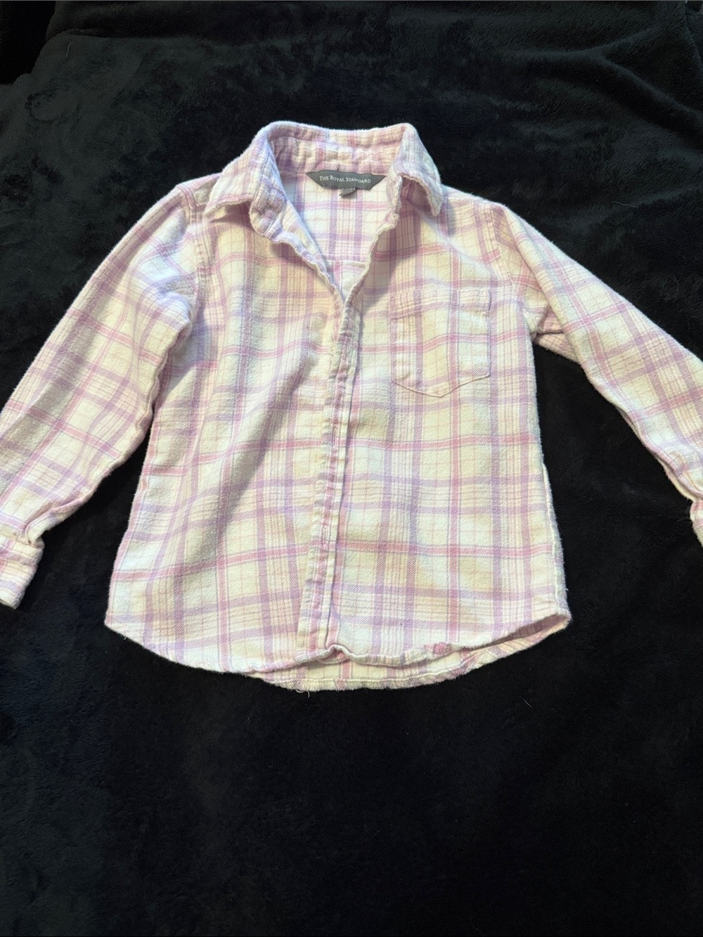Girls' Light Pink Plaid Button-Down Shirt - Classic Collared Top